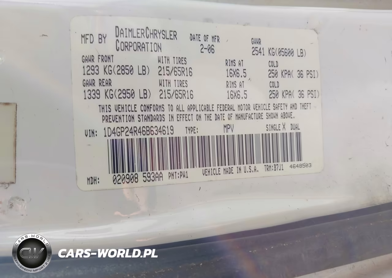 2006 Dodge Grand Caravan Se VIN:1D4GP24R46B634619 - 9