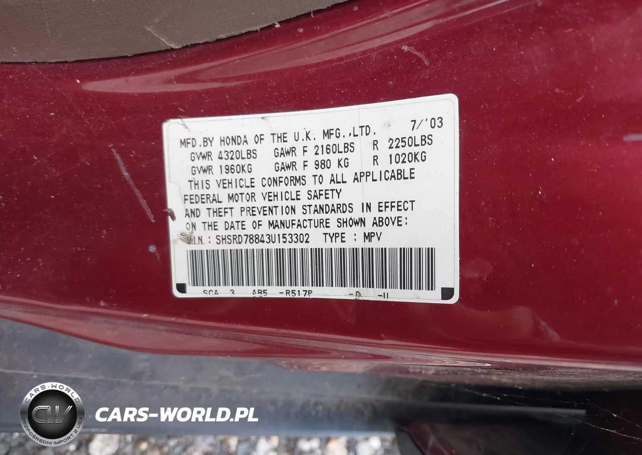 2003 Honda Cr-V Ex VIN:SHSRD78843U153302 - 9