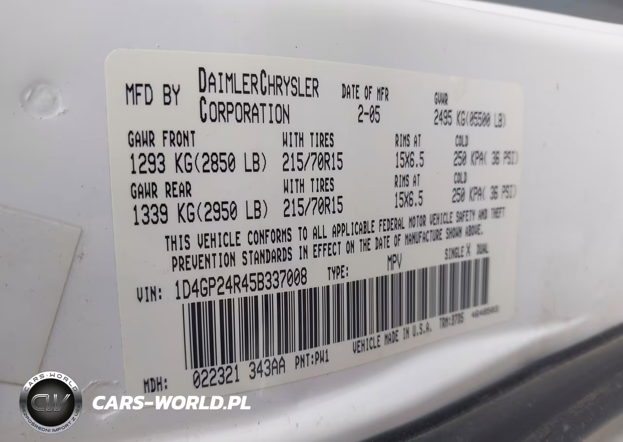 2005 Dodge Grand Caravan Se VIN:1D4GP24R45B337008 - 9