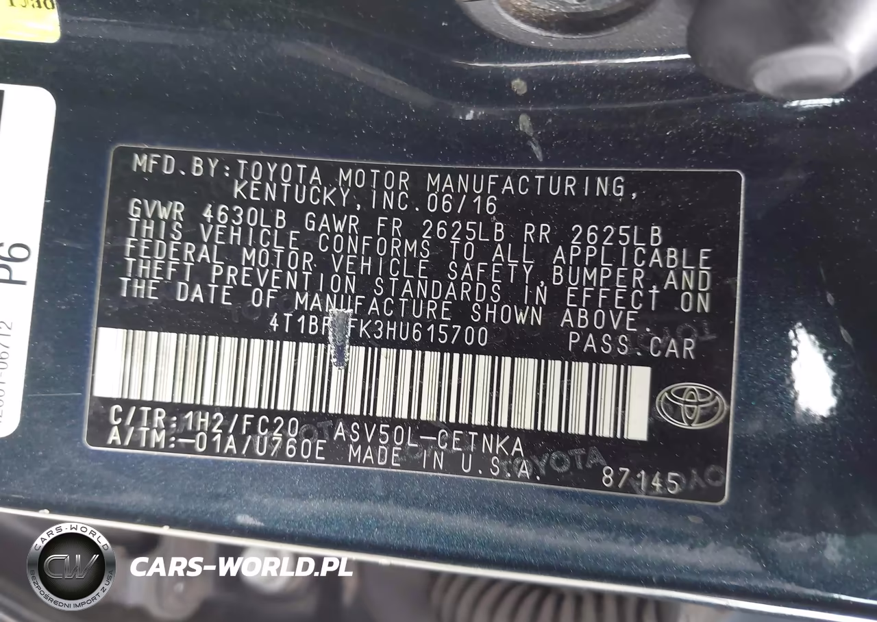 2017 Toyota Camry Le VIN:4T1BF1FK3HU615700 - 9
