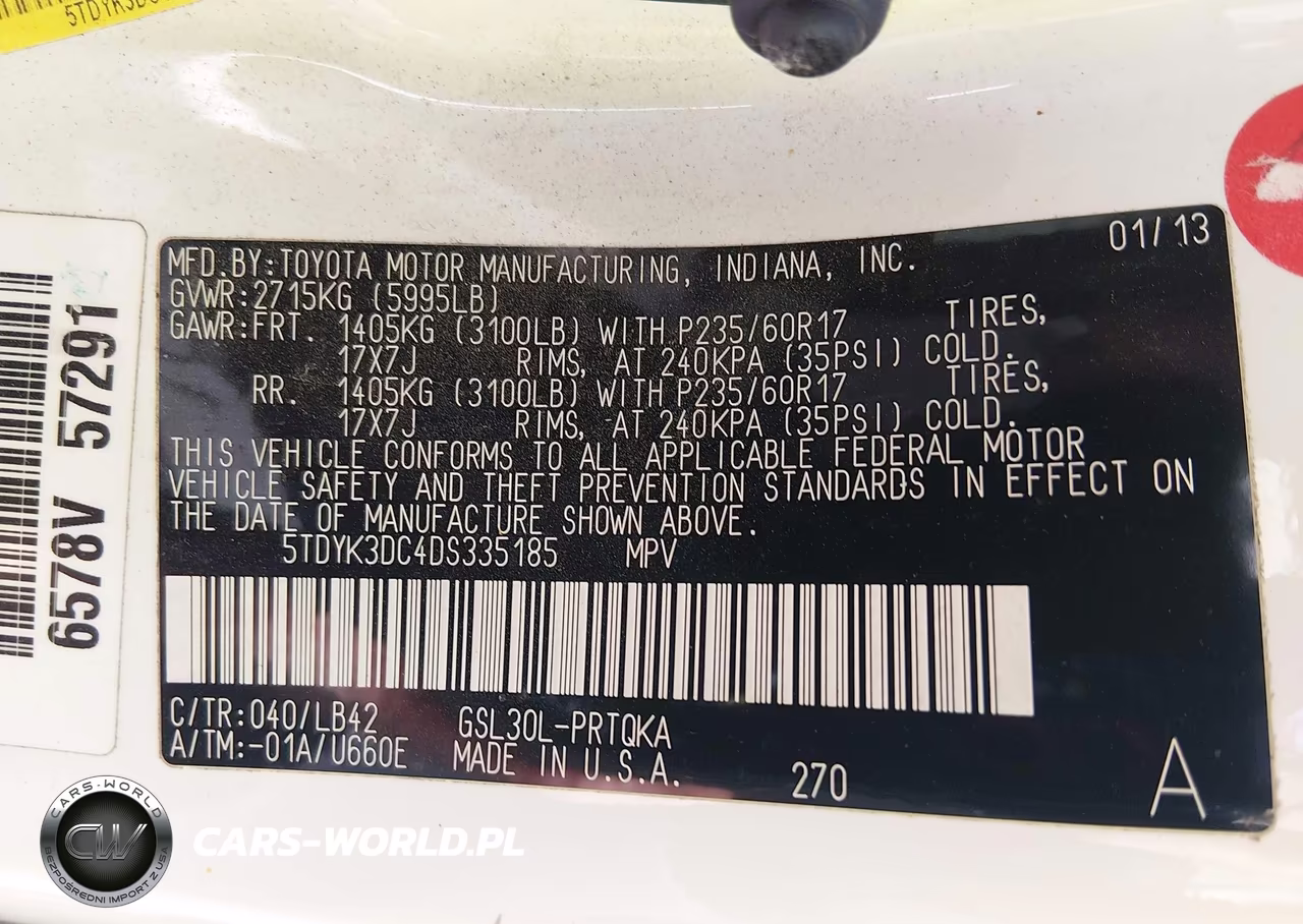 2013 Toyota Sienna Xle V6 8 Passenger VIN:5TDYK3DC4DS335185 - 9
