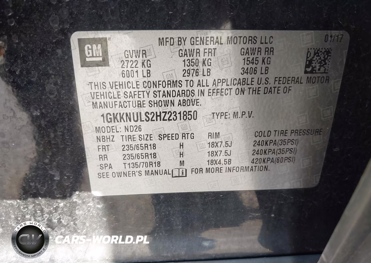 2017 GMC Acadia Slt-1 VIN:1GKKNULS2HZ231850 - 9