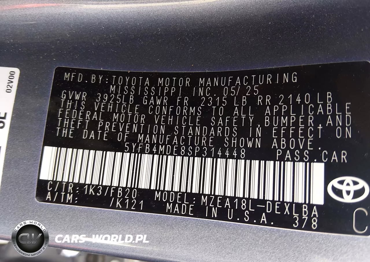 2025 Toyota Corolla Le VIN:5YFB4MDE8SP314448 - 9
