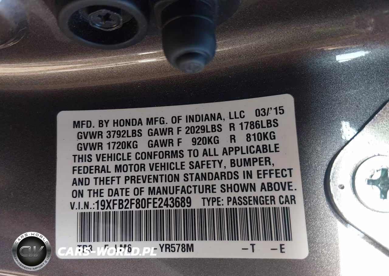 2015 Honda Civic Ex VIN:19XFB2F80FE243689 - 9