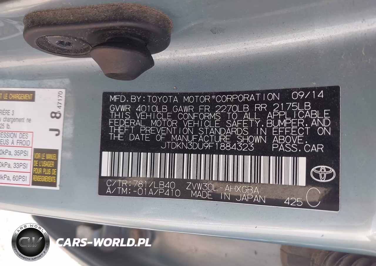 2015 Toyota Prius Four VIN:JTDKN3DU9F1884323 - 9
