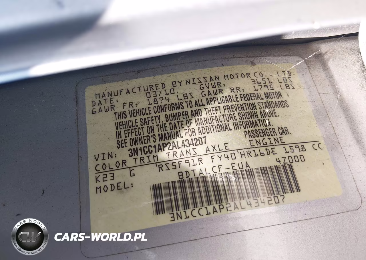 2010 Nissan Versa 1.6 VIN:3N1CC1AP2AL434207 - 9