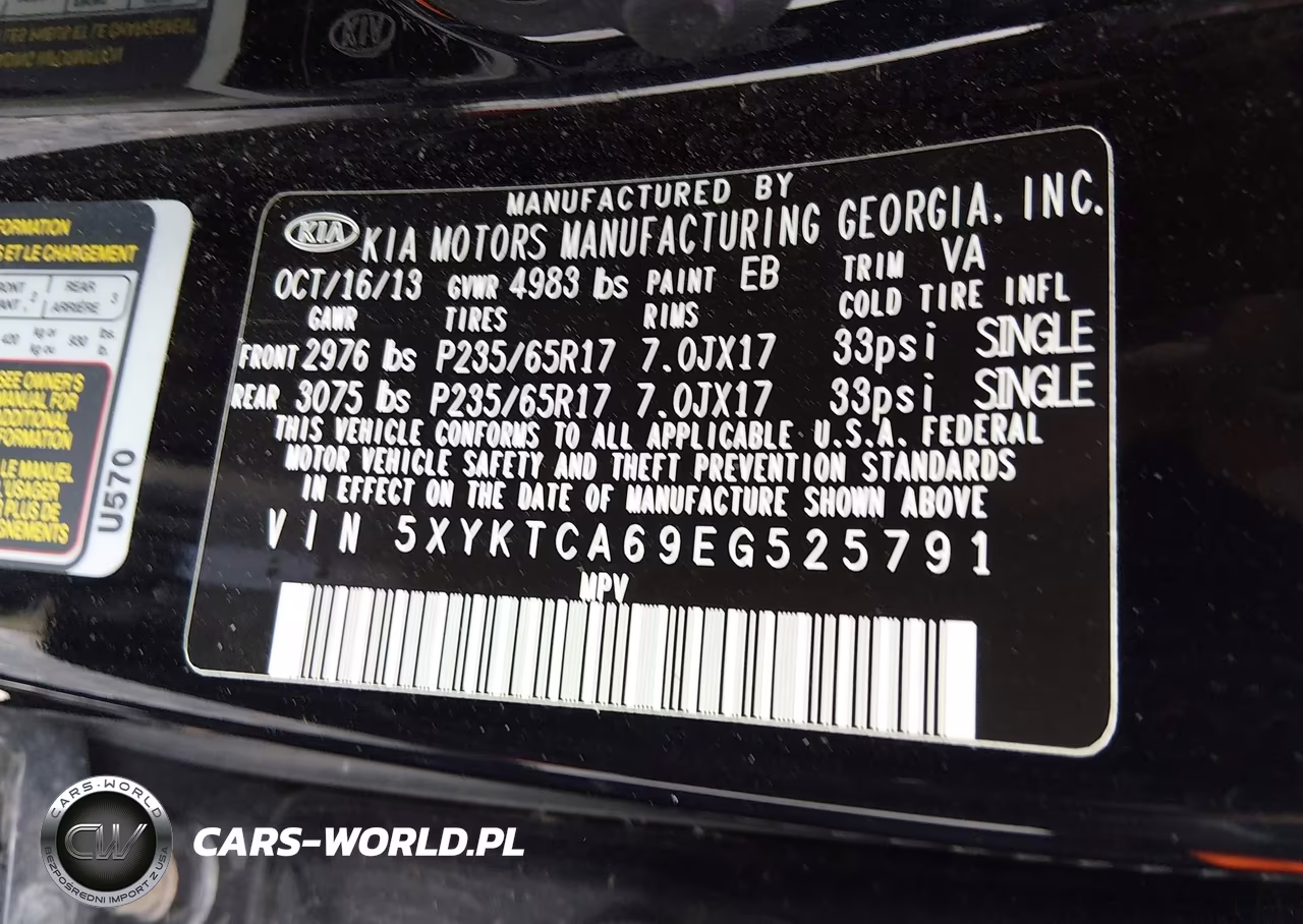 2014 Kia Sorento Lx VIN:5XYKTCA69EG525791 - 9