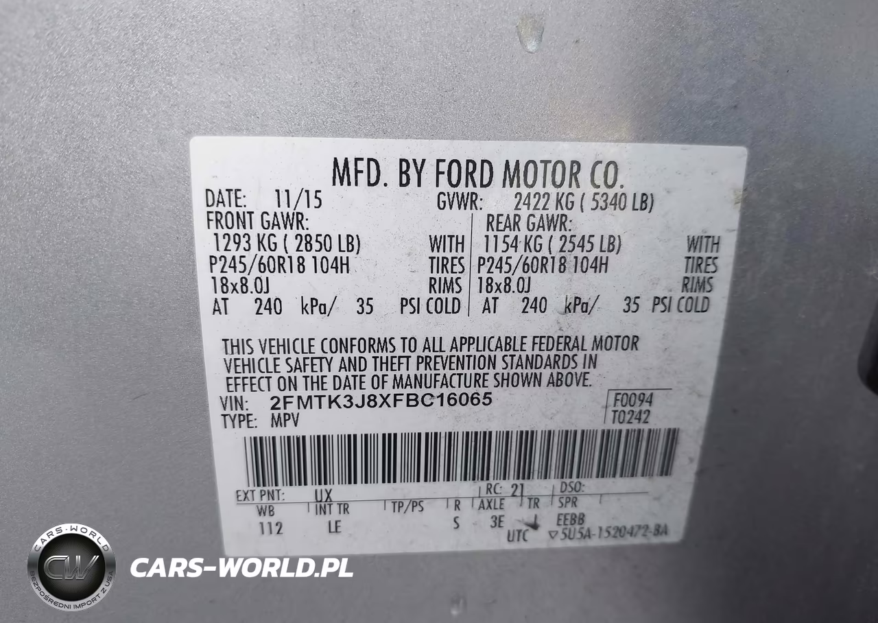 2015 Ford Edge Sel VIN:2FMTK3J8XFBC16065 - 9