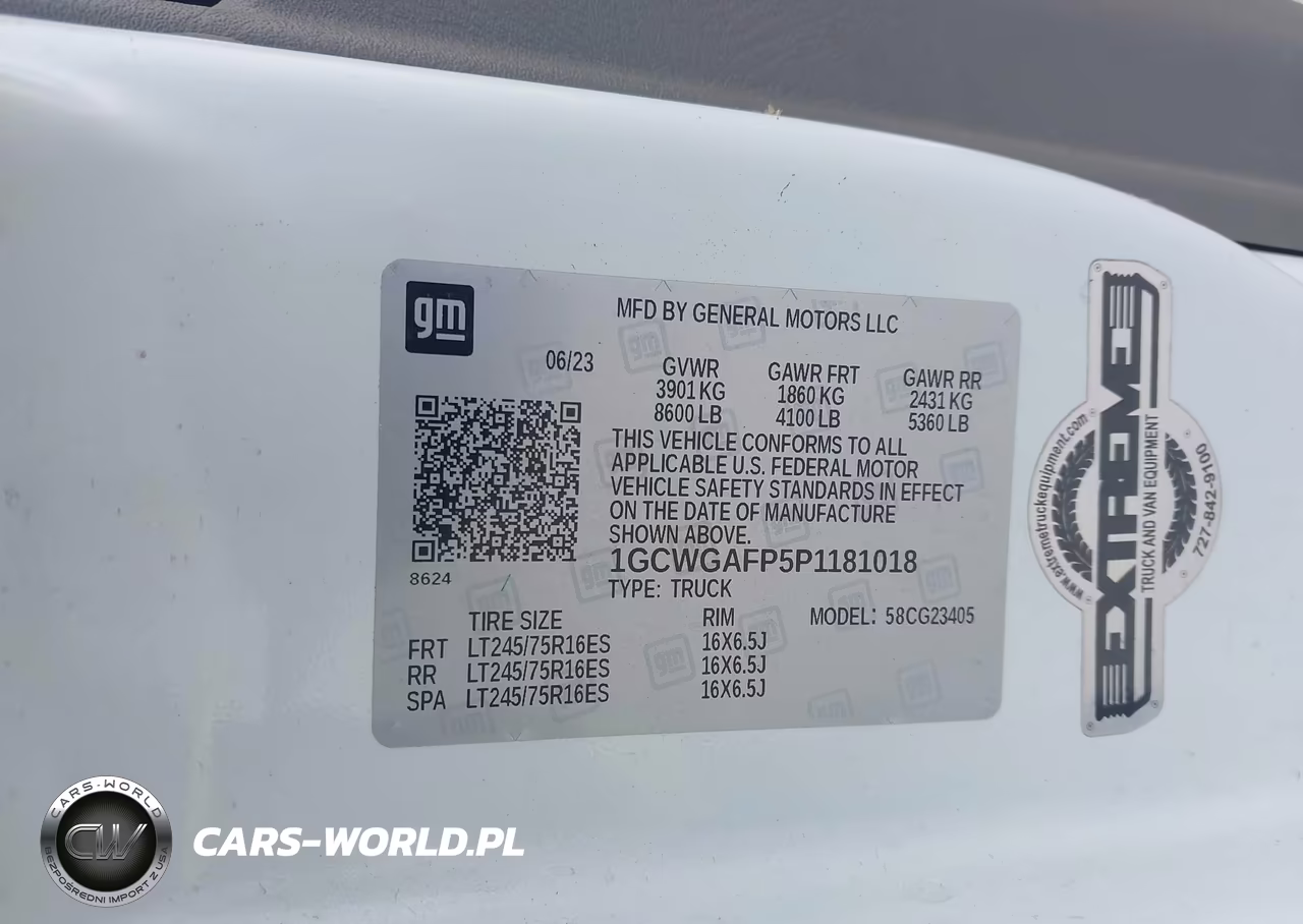 2023 Chevrolet Express Cargo Rwd 2500 Regular Wheelbase Wt VIN:1GCWGAFP5P1181018 - 9