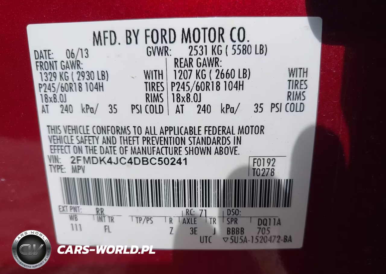 2013 Ford Edge Sel VIN:2FMDK4JC4DBC50241 - 9