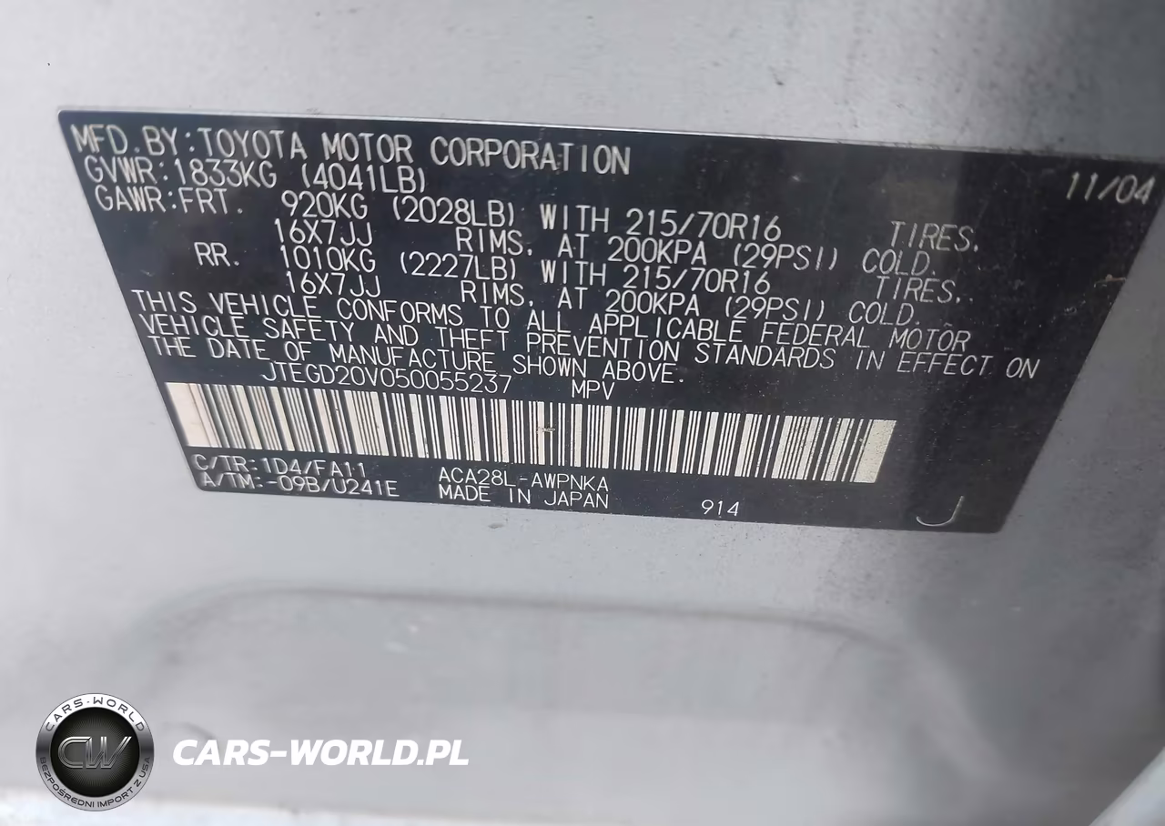 2005 Toyota Rav4 VIN:JTEGD20V050055237 - 9