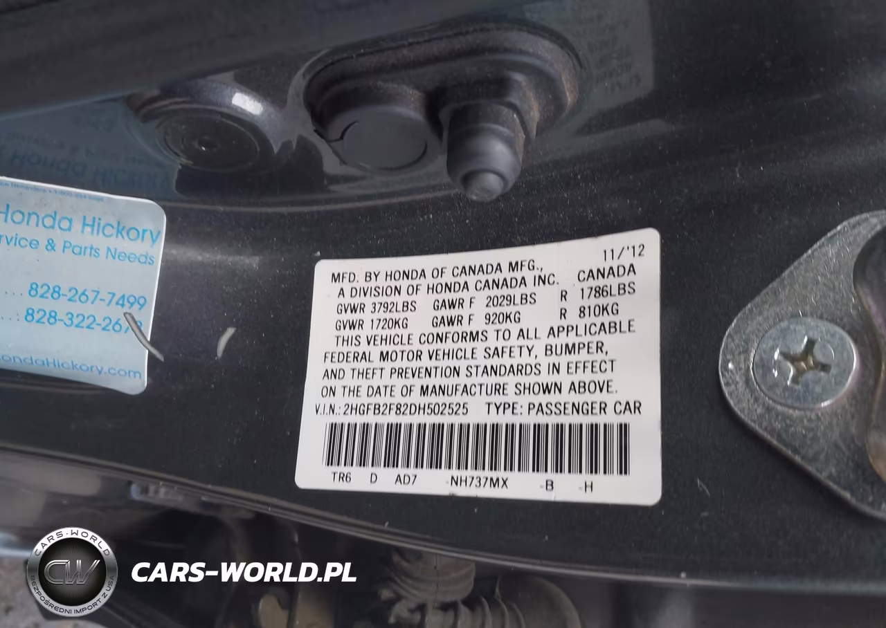 2013 Honda Civic Ex VIN:2HGFB2F82DH502525 - 9