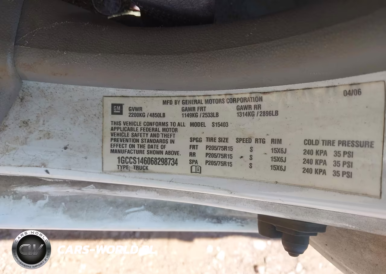 2006 Chevrolet Colorado Work Truck VIN:1GCCS146068298734 - 9
