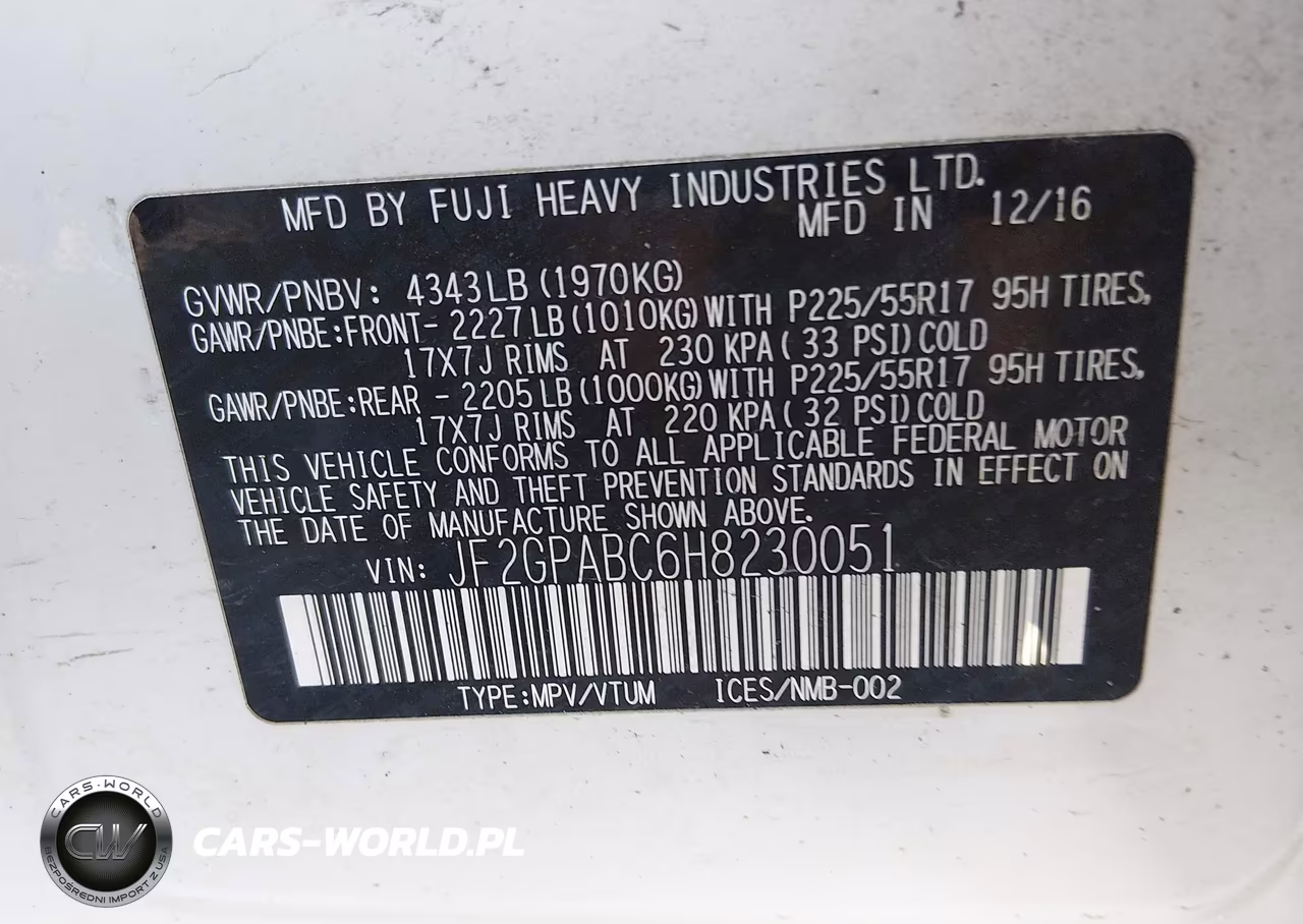 2017 Subaru Crosstrek 2.0I Premium VIN:JF2GPABC6H8230051 - 9