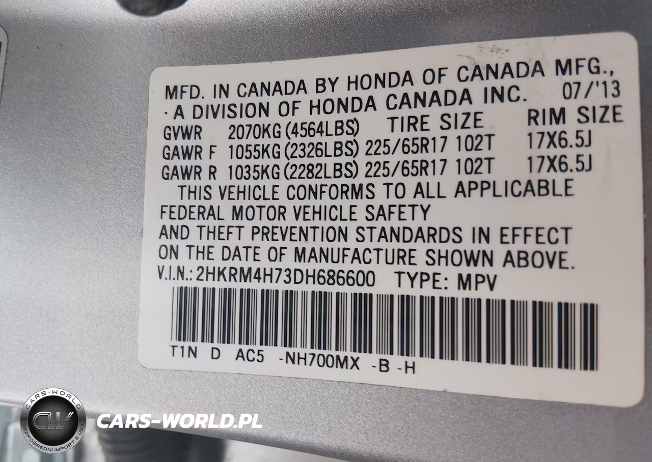 2013 Honda Cr-V Ex-L VIN:2HKRM4H73DH686600 - 9