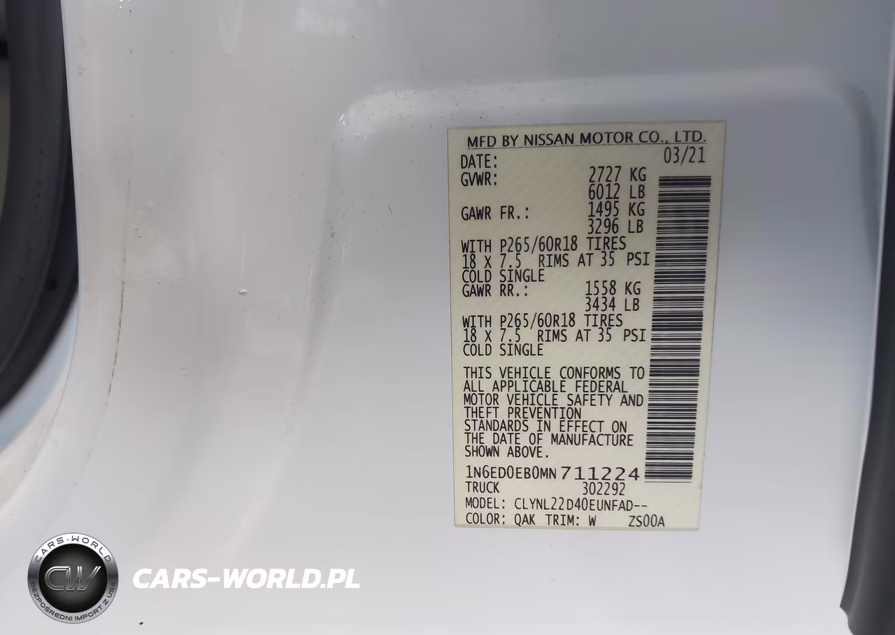 2021 Nissan Frontier Sv 4X4 VIN:1N6ED0EB0MN711224 - 9