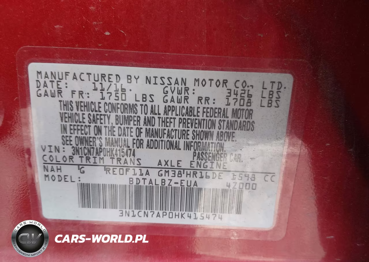 2017 Nissan Versa 1.6 Sv VIN:3N1CN7AP0HK415474 - 9