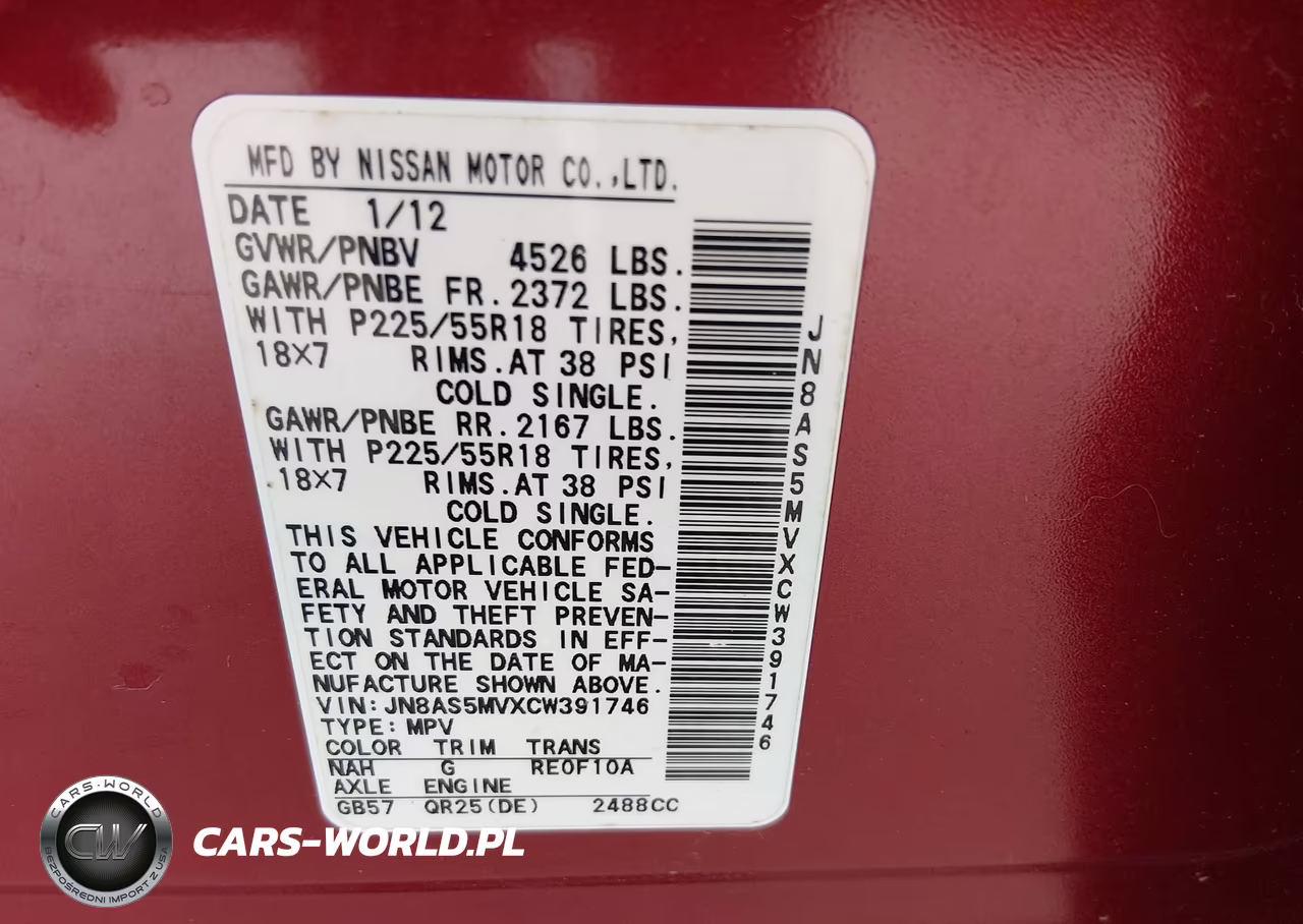 2012 Nissan Rogue Sv W-Sl Pkg VIN:JN8AS5MVXCW391746 - 9
