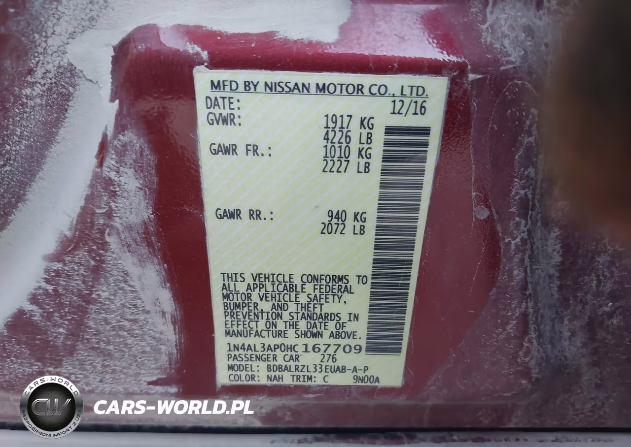2017 Nissan Altima 2.5 Sl VIN:1N4AL3AP0HC167709 - 9