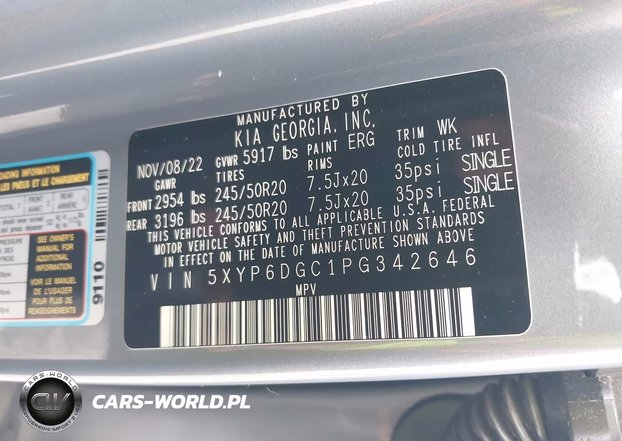 2023 Kia Telluride S VIN:5XYP6DGC1PG342646 - 9