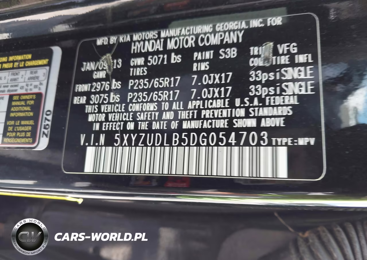 2013 Hyundai Santa Fe Sport VIN:5XYZUDLB5DG054703 - 9