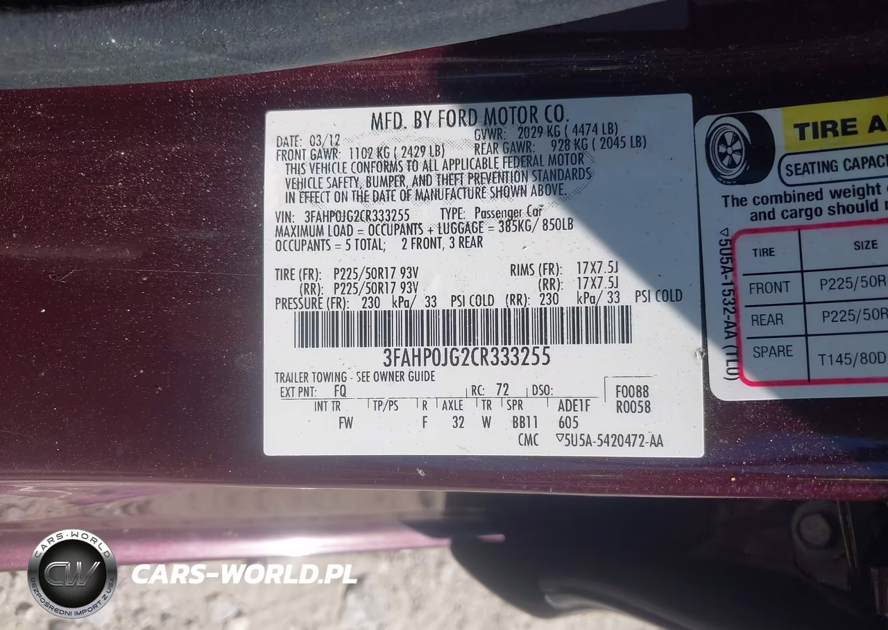 2012 Ford Fusion Sel VIN:3FAHP0JG2CR333255 - 9
