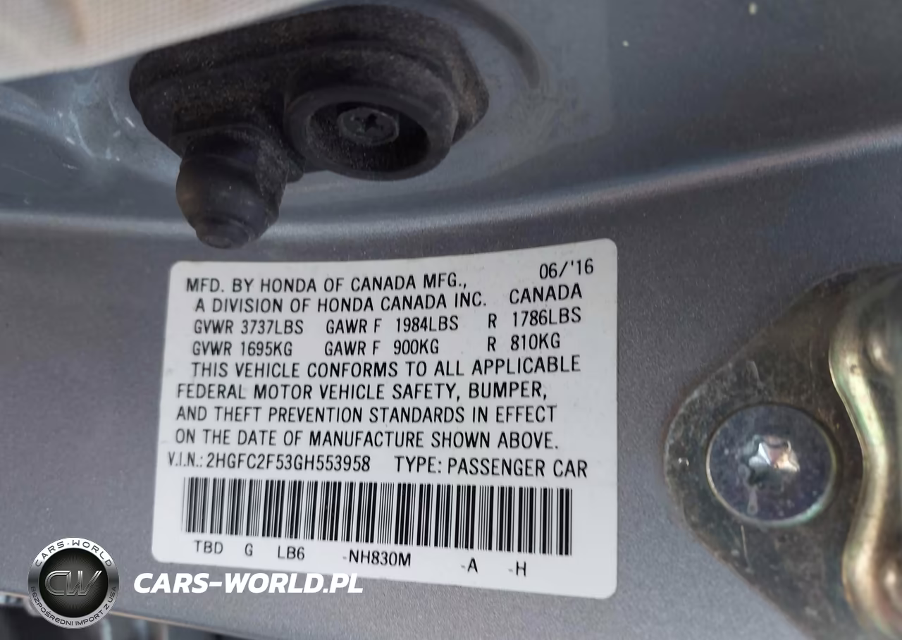 2016 Honda Civic Lx VIN:2HGFC2F53GH553958 - 9