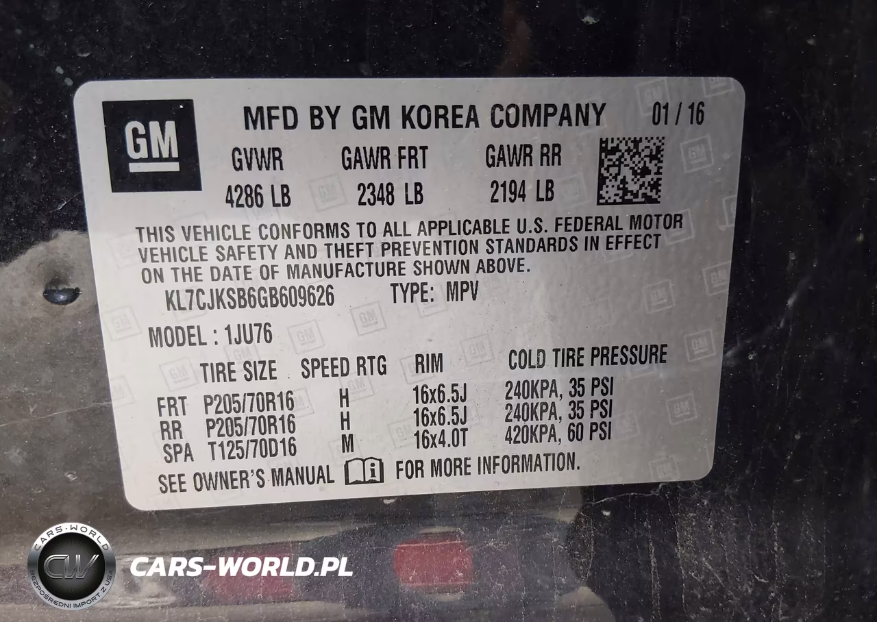 2016 Chevrolet Trax Ls VIN:KL7CJKSB6GB609626 - 9