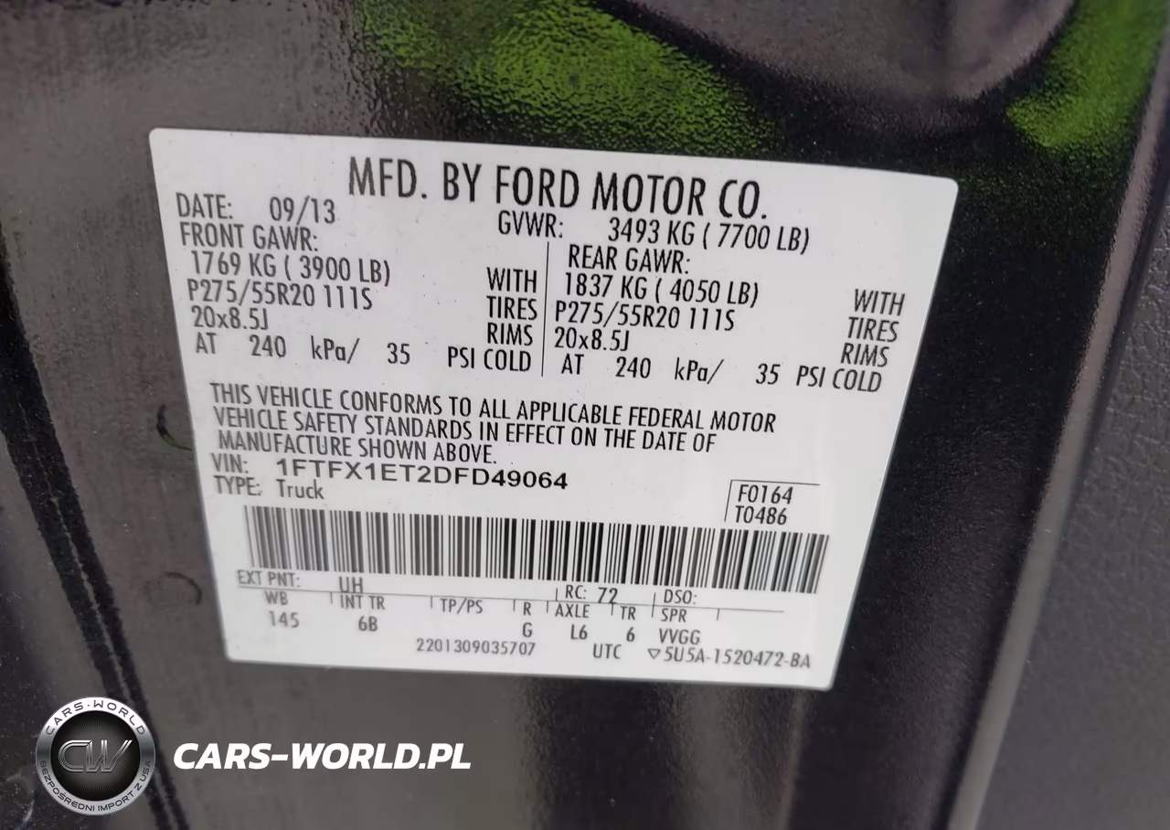 2013 Ford F-150 Fx4 VIN:1FTFX1ET2DFD49064 - 9