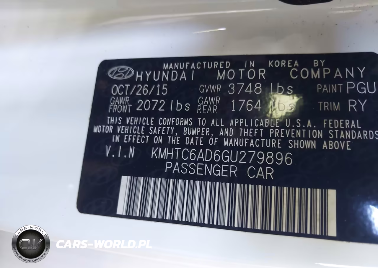 2016 Hyundai Veloster VIN:KMHTC6AD6GU279896 - 9