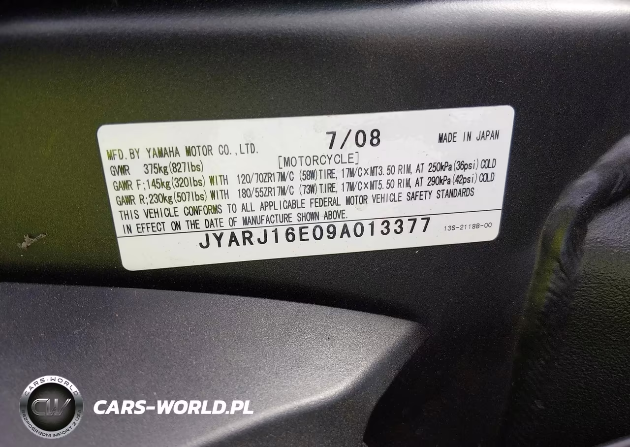 2009 Yamaha Yzfr6 VIN:JYARJ16E09A013377 - 10