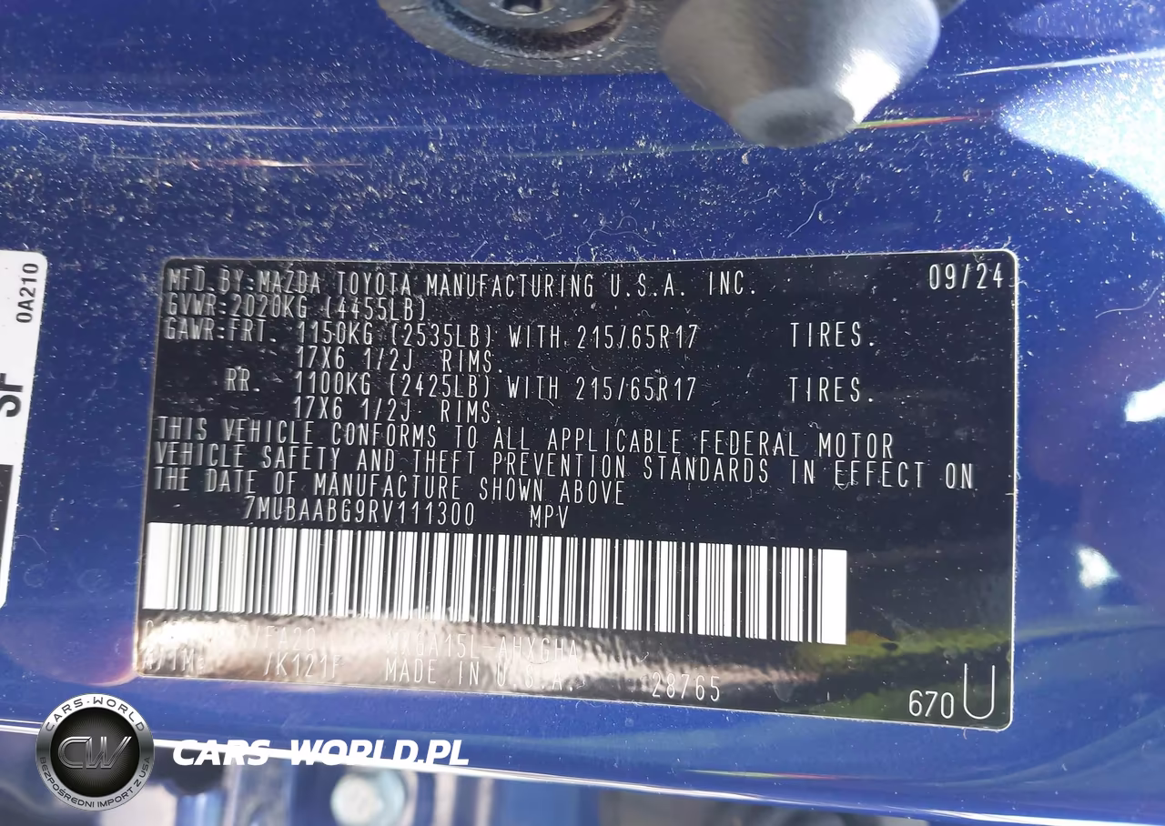 2024 Toyota Corolla Cross Le VIN:7MUBAABG9RV111300 - 9