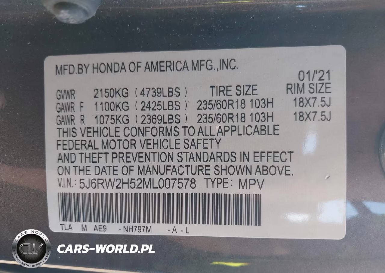 2021 Honda Cr-V Awd Ex VIN:5J6RW2H52ML007578 - 9