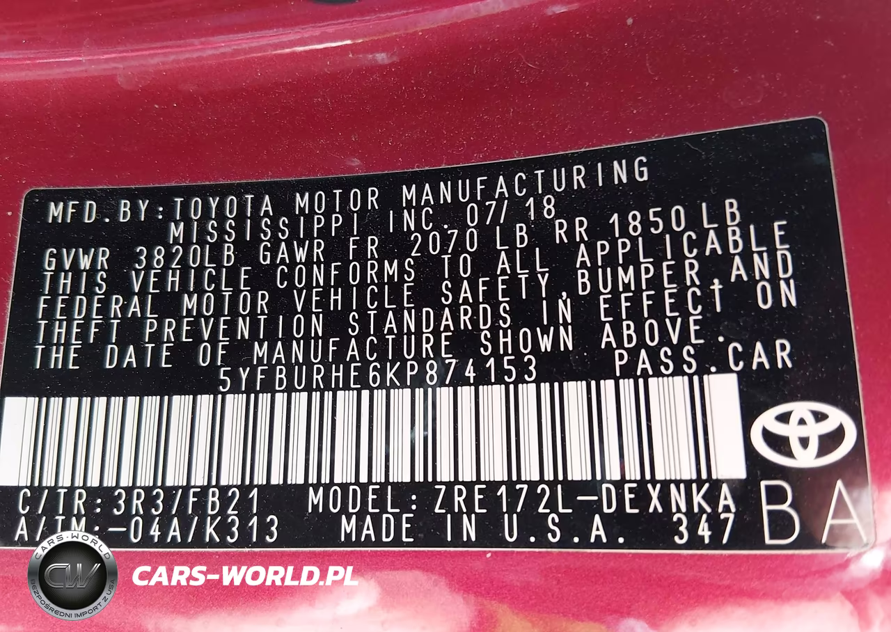 2019 Toyota Corolla Le VIN:5YFBURHE6KP874153 - 9