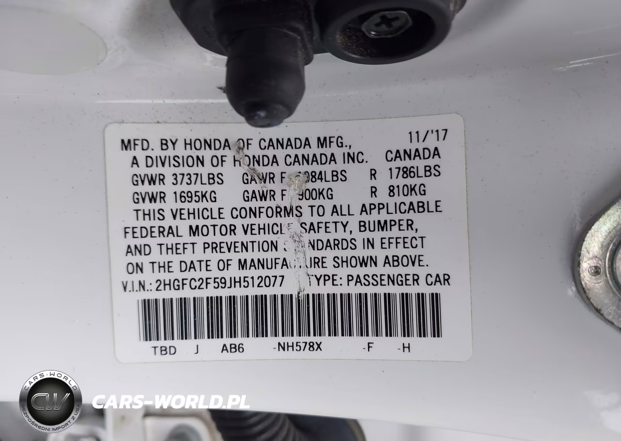 2018 Honda Civic Lx VIN:2HGFC2F59JH512077 - 9