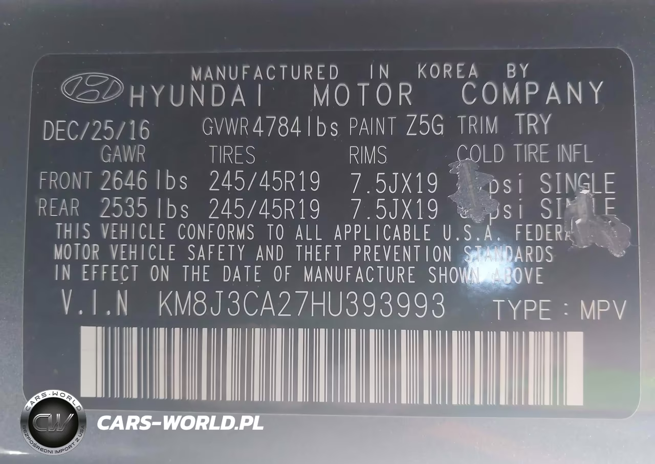 2017 Hyundai Tucson Limited VIN:KM8J3CA27HU393993 - 9