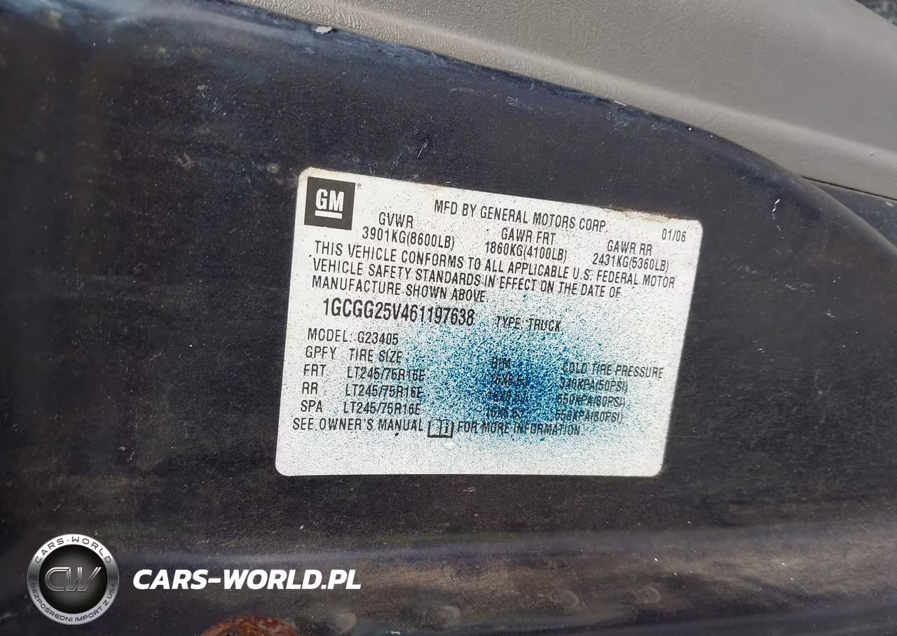 2006 Chevrolet Express Work Van VIN:1GCGG25V461197638 - 9