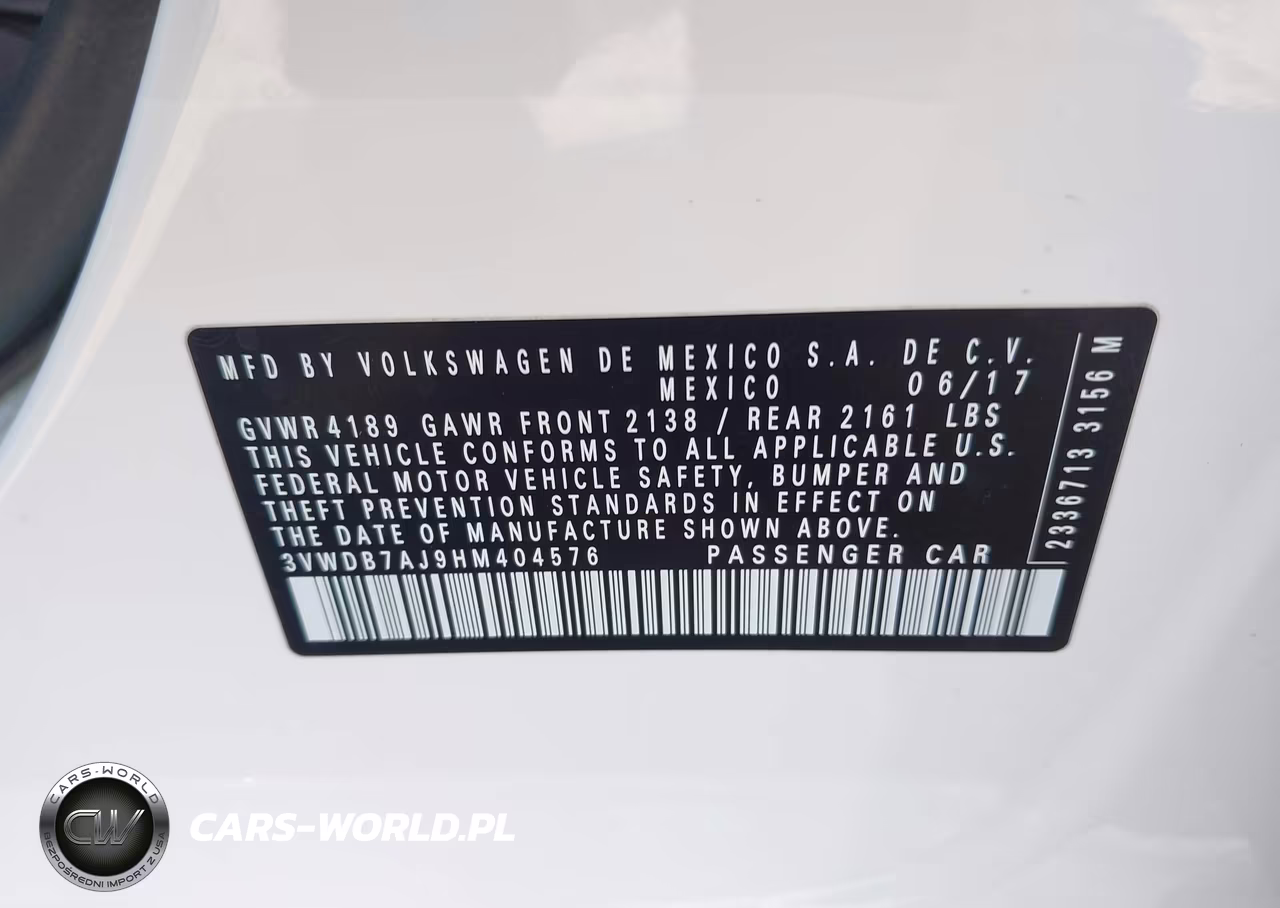 2017 Volkswagen Jetta 1.4T Se VIN:3VWDB7AJ9HM404576 - 9
