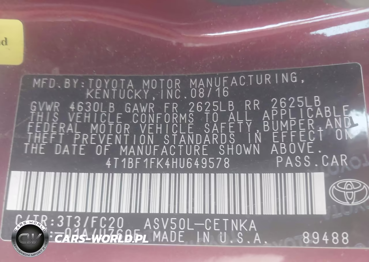 2017 Toyota Camry Le VIN:4T1BF1FK4HU649578 - 9