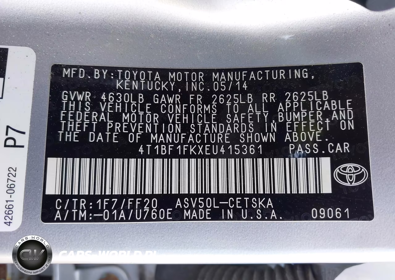 2014 Toyota Camry Se VIN:4T1BF1FKXEU415361 - 9