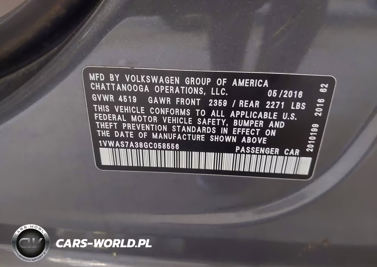 2016 Volkswagen Passat 1.8T R-Line VIN:1VWAS7A38GC058556 - 9