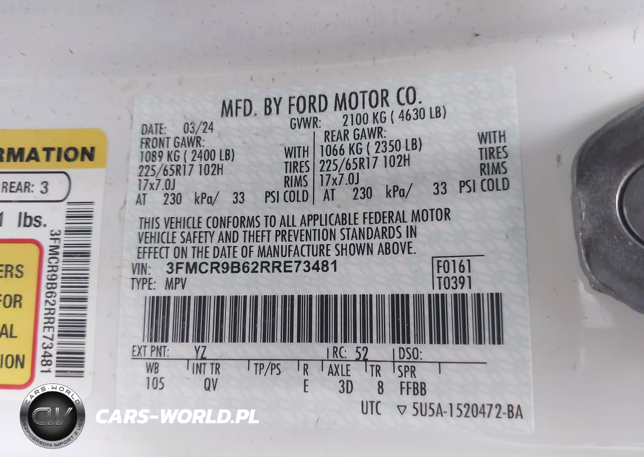 2024 Ford Bronco Sport Big Bend VIN:3FMCR9B62RRE73481 - 9