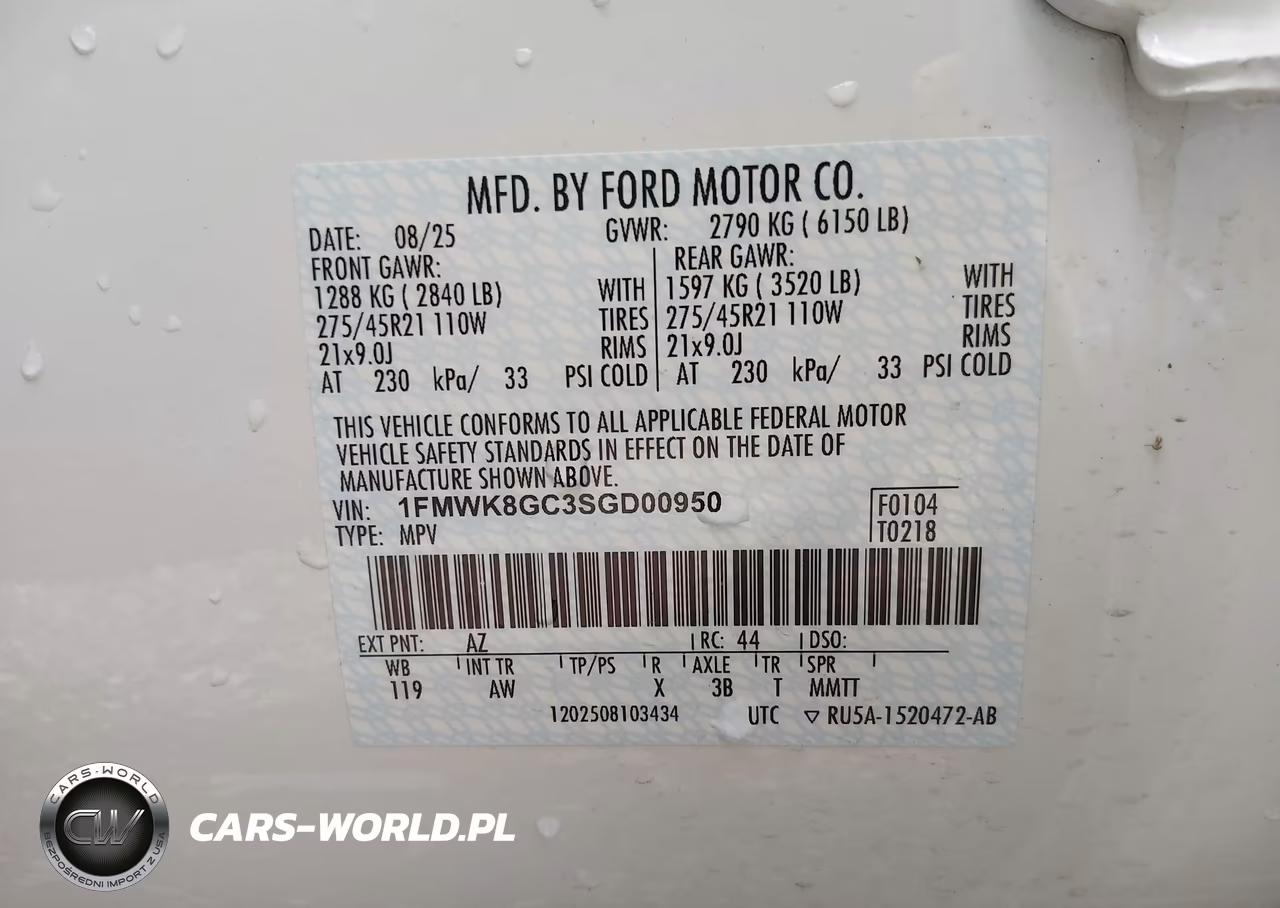 2025 Ford Explorer St VIN:1FMWK8GC3SGD00950 - 9