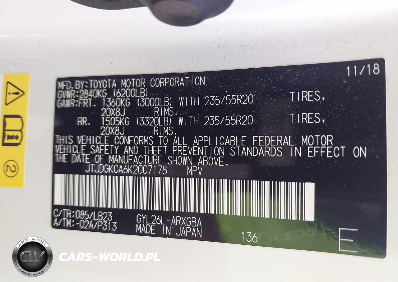 2019 Lexus Rx 450Hl Premium VIN:JTJDGKCA6K2007178 - 9