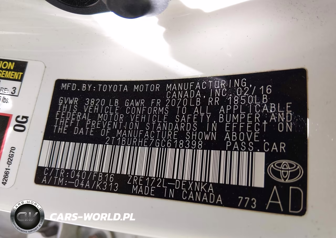 2016 Toyota Corolla Le VIN:2T1BURHE7GC618398 - 9
