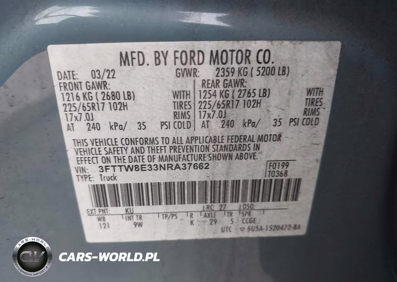 2022 Ford Maverick Xl VIN:3FTTW8E33NRA37662 - 9