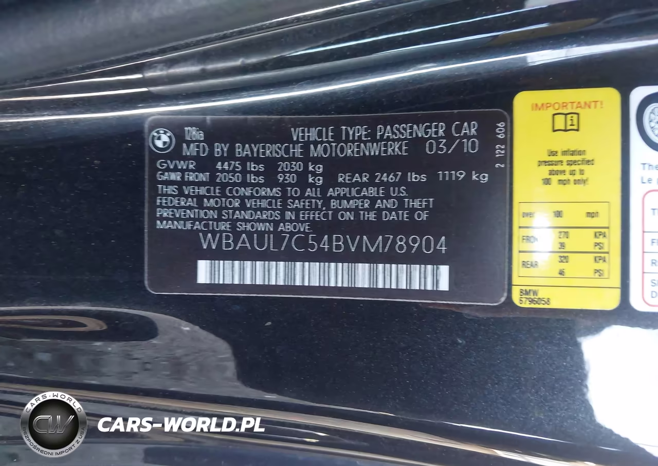 2011 BMW 128I VIN:WBAUL7C54BVM78904 - 9
