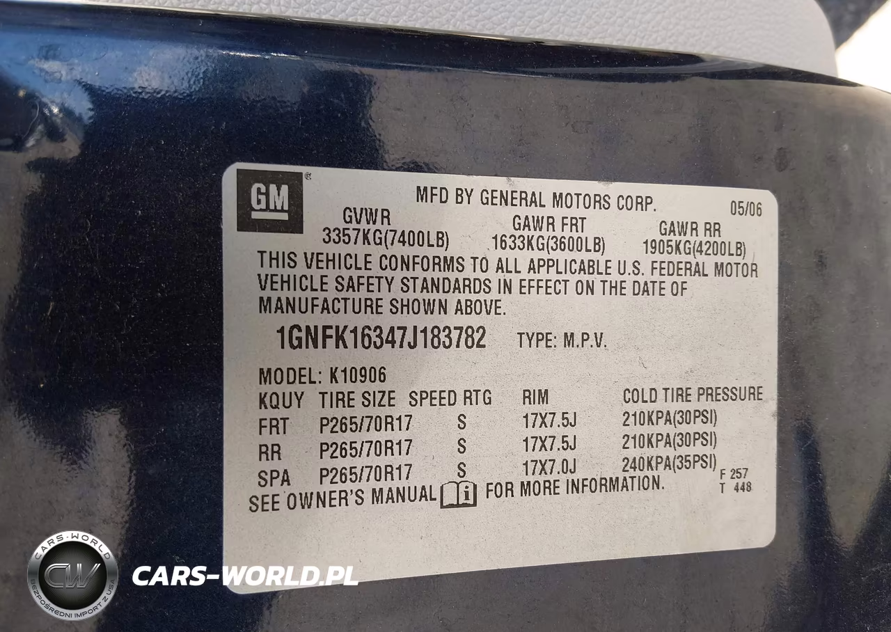 2007 Chevrolet Suburban 1500 Ls VIN:1GNFK16347J183782 - 9