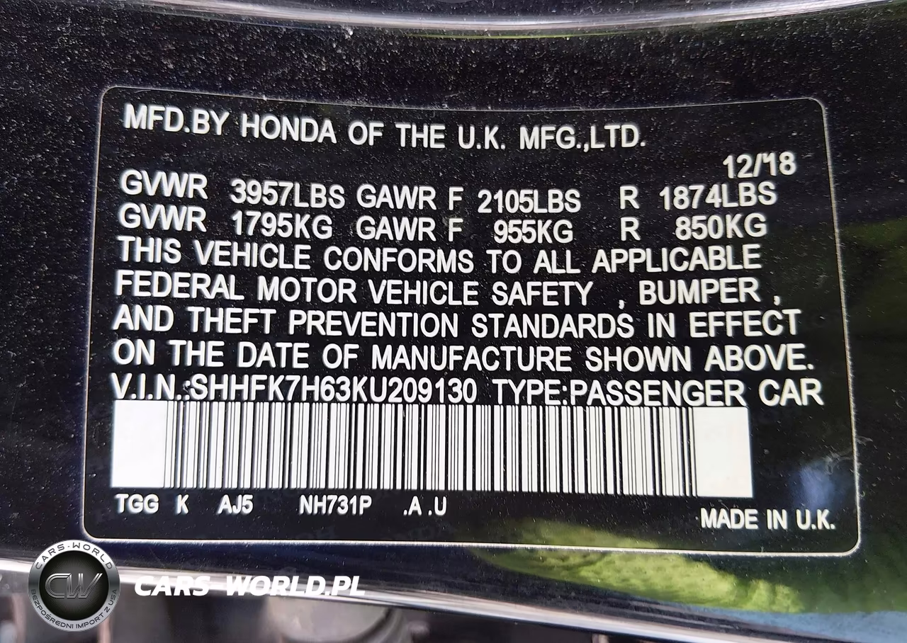 2019 Honda Civic Ex VIN:SHHFK7H63KU209130 - 9