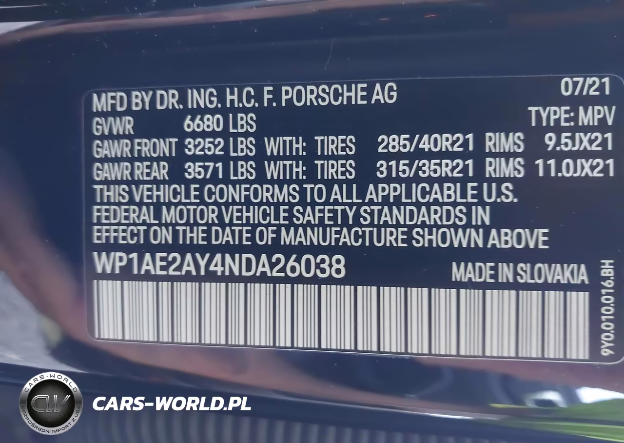 2022 Porsche Cayenne E-Hybrid Platinum Edition VIN:WP1AE2AY4NDA26038 - 9